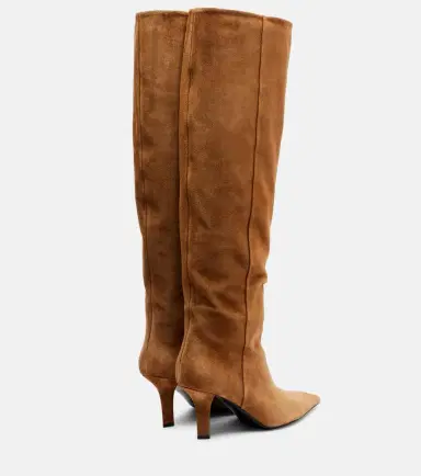 Amina Muaddi Christine 80 suede knee-high boots | Thumbnail 4