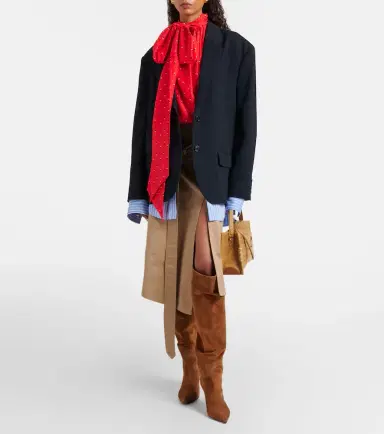 Amina Muaddi Christine 80 suede knee-high boots | Thumbnail 5