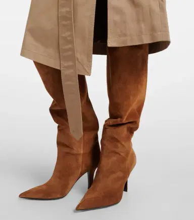 Amina Muaddi Christine 80 suede knee-high boots | Thumbnail 6
