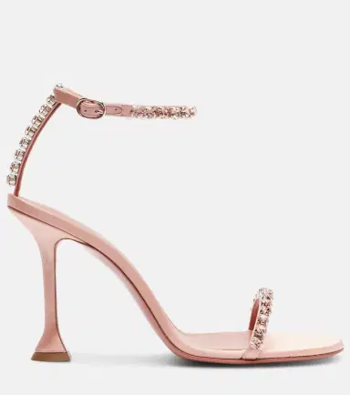 Amina Muaddi Gigi 95 crystal-embellished satin sandals | Thumbnail 4