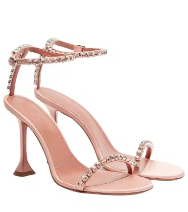 Amina Muaddi Gigi 95 crystal-embellished satin sandals | Thumbnail 1