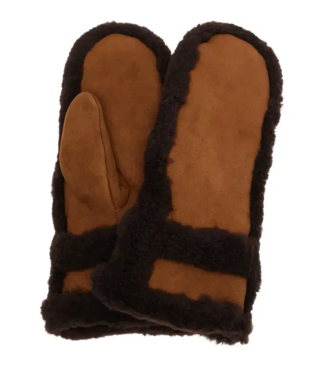 Yves Salomon Shearling-trimmed leather mittens