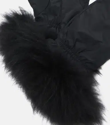 Yves Salomon Wool-trimmed down gloves | Thumbnail 2