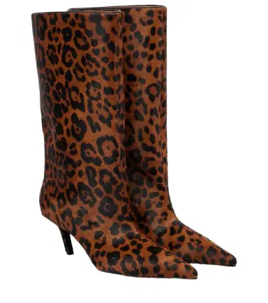 Amina Muaddi Fiona 60 leopard-print calf hair ankle boots | Thumbnail 1 Amina Muaddi Fiona 60 leopard-print calf hair ankle boots | Thumbnail 1