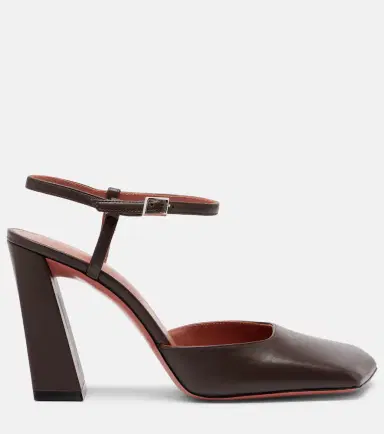 Amina Muaddi Charlotte 95 leather pumps | Thumbnail 2