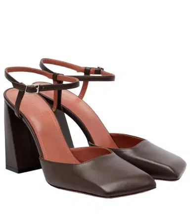 Amina Muaddi Charlotte 95 leather pumps | Thumbnail 1