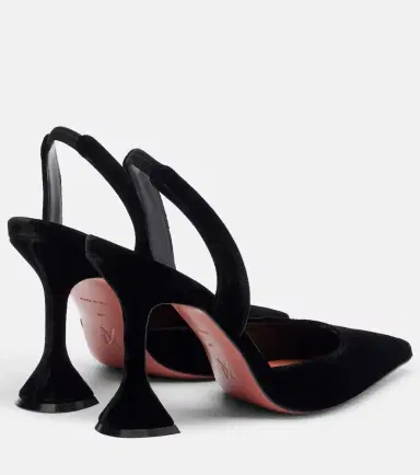 Amina Muaddi Holli 95 velvet slingback pumps | Thumbnail 2