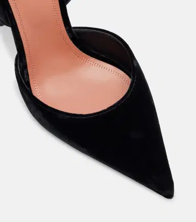 Amina Muaddi Holli 95 velvet slingback pumps | Thumbnail 3