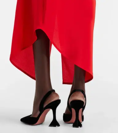 Amina Muaddi Holli 95 velvet slingback pumps | Thumbnail 6