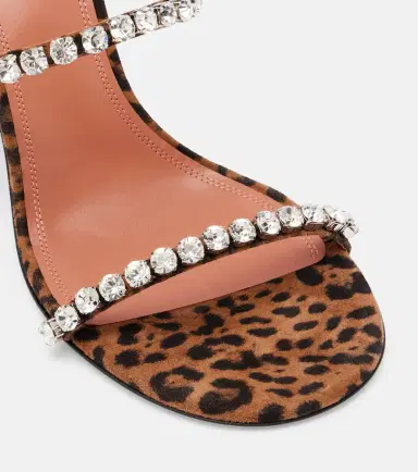 Amina Muaddi Gigi 95 leopard-print suede mules | Thumbnail 2
