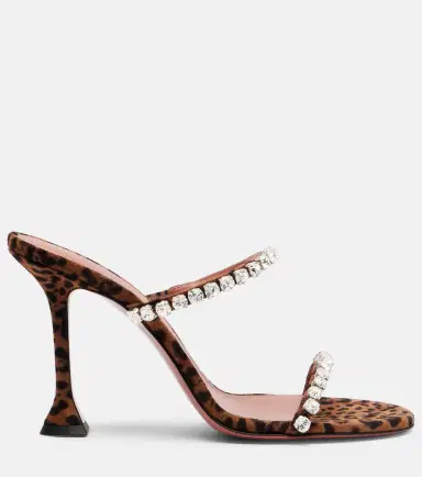 Amina Muaddi Gigi 95 leopard-print suede mules | Thumbnail 3