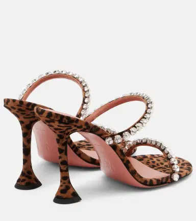 Amina Muaddi Gigi 95 leopard-print suede mules | Thumbnail 4