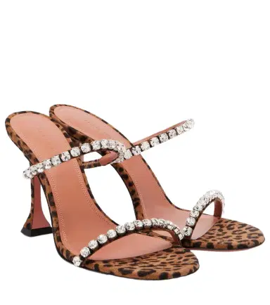 Amina Muaddi Gigi 95 leopard-print suede mules | Thumbnail 1