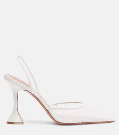 Amina Muaddi Holli 95 point d'esprit slingback pumps | Thumbnail 2