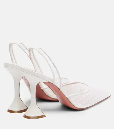Amina Muaddi Holli 95 point d'esprit slingback pumps | Thumbnail 3