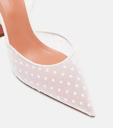 Amina Muaddi Holli 95 point d'esprit slingback pumps | Thumbnail 4