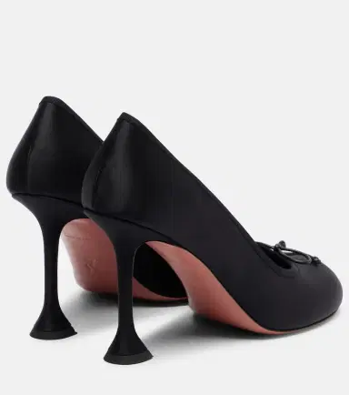 Amina Muaddi Lila 95 satin pumps | Thumbnail 3