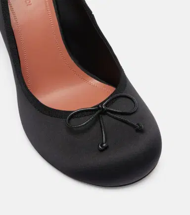 Amina Muaddi Lila 95 satin pumps | Thumbnail 4