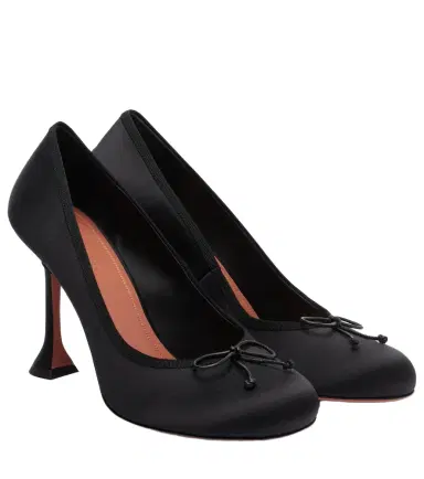 Amina Muaddi Lila 95 satin pumps | Thumbnail 1