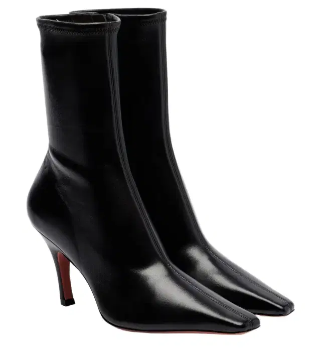 Amina Muaddi Jamie 80 leather ankle boots