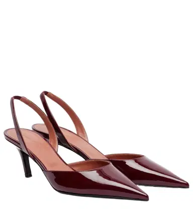 Amina Muaddi Sofia 60 patent leather slingback pumps | Thumbnail 1