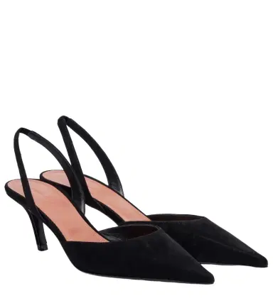 Amina Muaddi Sofia 60 suede slingback pumps | Thumbnail 1