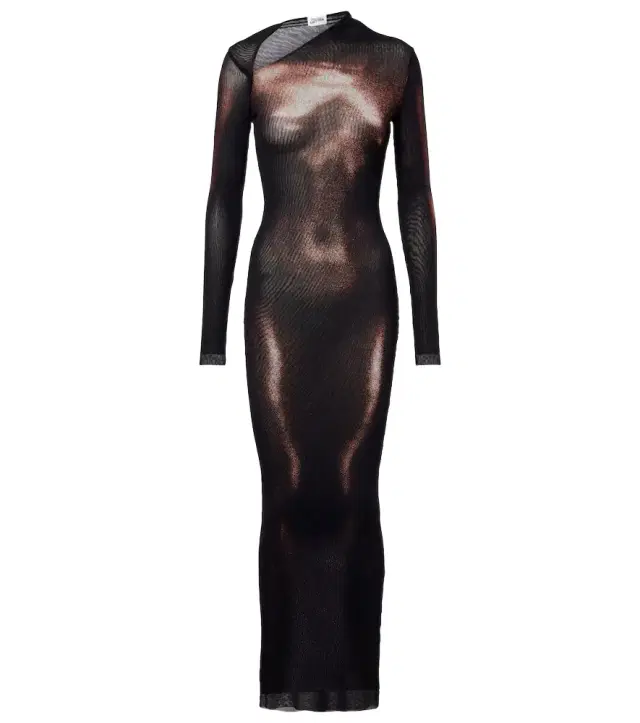 Jean Paul Gaultier Trompe l'oeil mesh maxi dress