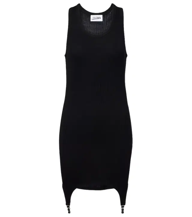 Jean Paul Gaultier Ribbed-knit cotton jersey minidress