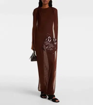 Jean Paul Gaultier Sequined tulle maxi dress | Thumbnail 2