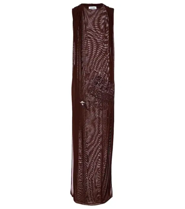 Jean Paul Gaultier Sequined tulle maxi dress