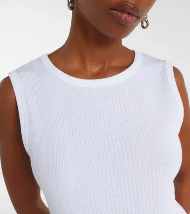 Jean Paul Gaultier Ribbed-knit cotton jersey tank top | Thumbnail 3