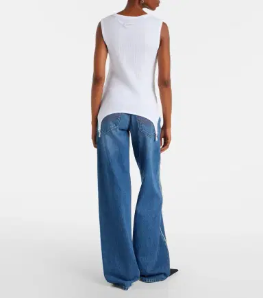 Jean Paul Gaultier Ribbed-knit cotton jersey tank top | Thumbnail 5