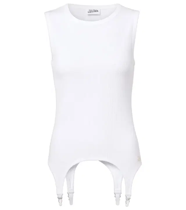 Jean Paul Gaultier Ribbed-knit cotton jersey tank top