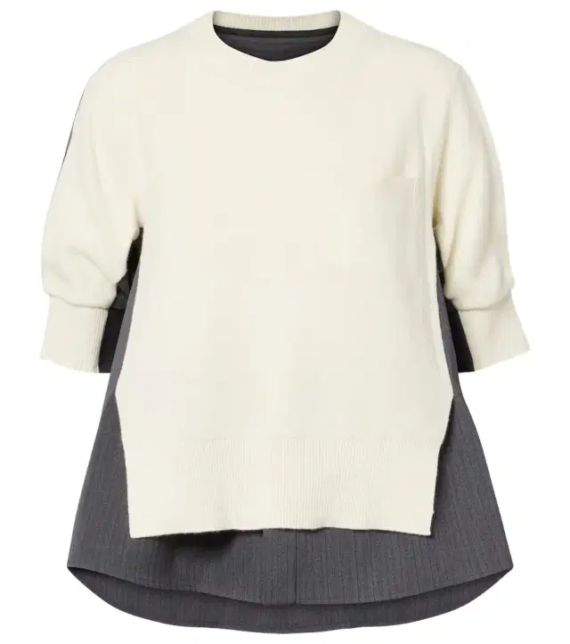 Sacai Striped layered wool sweater