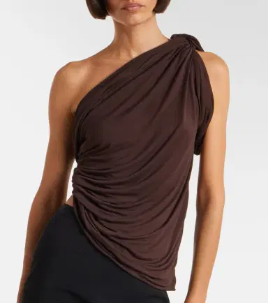 Rick Owens Draped knitted one-shoulder top | Thumbnail 4