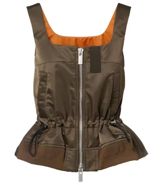 Sacai Technical zip-up tank top
