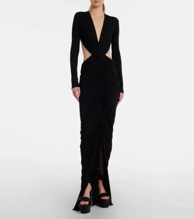 Rick Owens Poppy ruched open-back jersey gown | Thumbnail 6