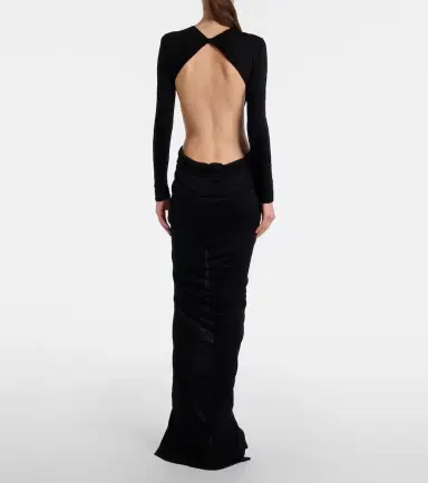 Rick Owens Poppy ruched open-back jersey gown | Thumbnail 7