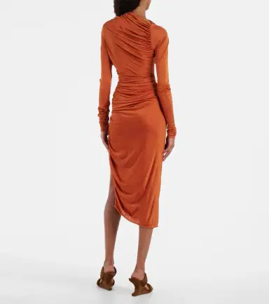 Rick Owens Svita ruched satin jersey midi dress | Thumbnail 3