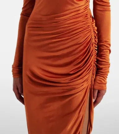 Rick Owens Svita ruched satin jersey midi dress | Thumbnail 4