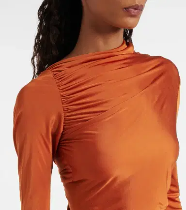 Rick Owens Svita ruched satin jersey midi dress | Thumbnail 5