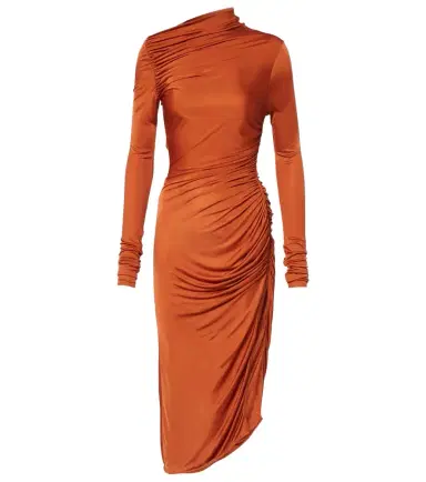 Rick Owens Svita ruched satin jersey midi dress | Thumbnail 1
