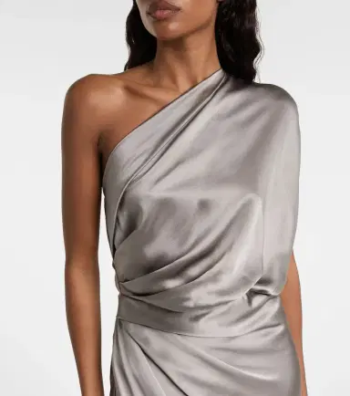 The Sei Draped silk satin gown | Thumbnail 4