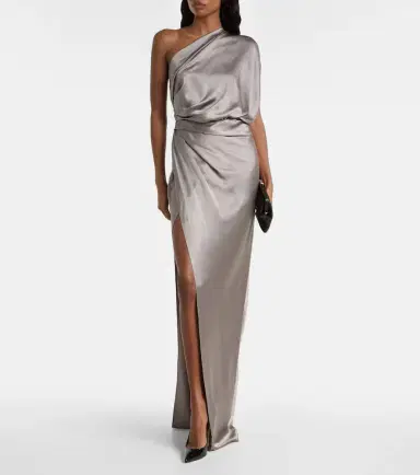 The Sei Draped silk satin gown | Thumbnail 6