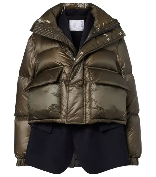 Sacai Layered wool-trimmed down jacket