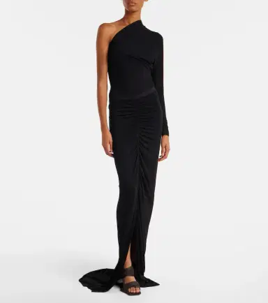 Rick Owens Poppy LS ruched jersey maxi skirt | Thumbnail 2