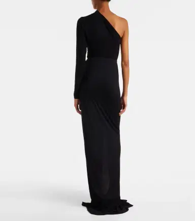 Rick Owens Poppy LS ruched jersey maxi skirt | Thumbnail 3