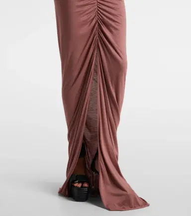 Rick Owens Poppy LS ruched jersey maxi skirt | Thumbnail 2