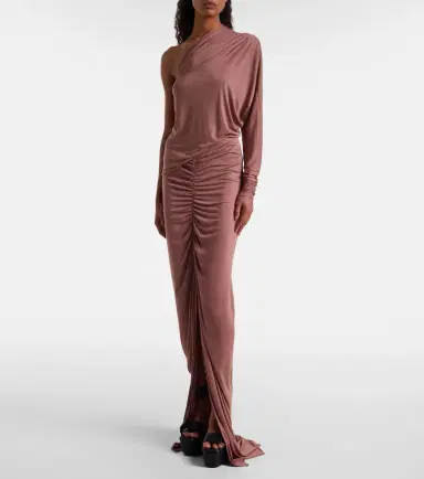 Rick Owens Poppy LS ruched jersey maxi skirt | Thumbnail 3