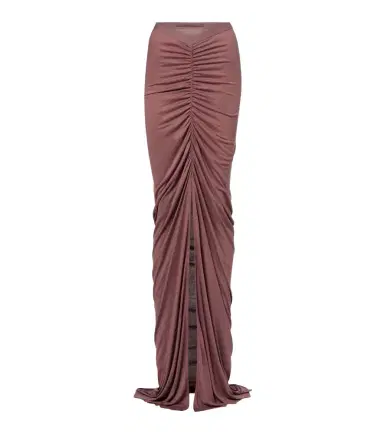 Rick Owens Poppy LS ruched jersey maxi skirt | Thumbnail 1